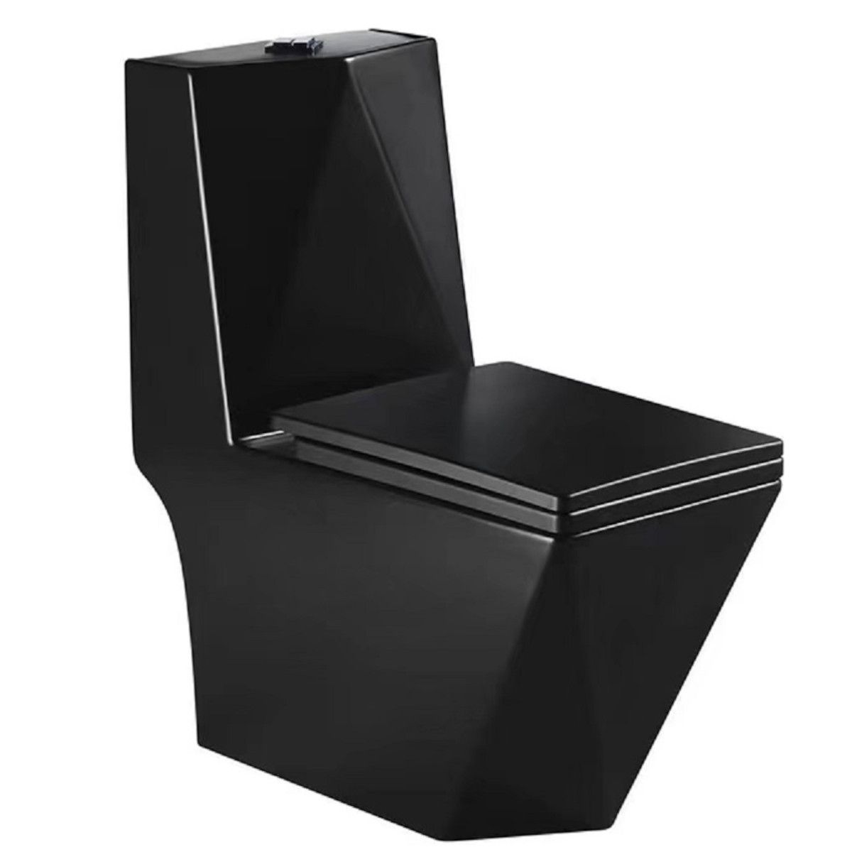 Enrico WC-Becken, SiphonFlush, Mattschwarz, Power Colour, 68x37 cm Inklusive Tank, Bodenmontage, Soft-Close Abdeckung