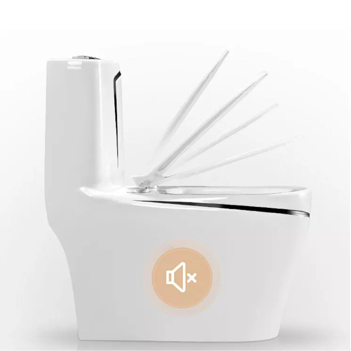 WC Lazio Weiß, Rimless, 70x39 cm, integrierter Spülkasten , Bodenmontage, inklusive Soft-Close Deckel, Royalty Line von Ego