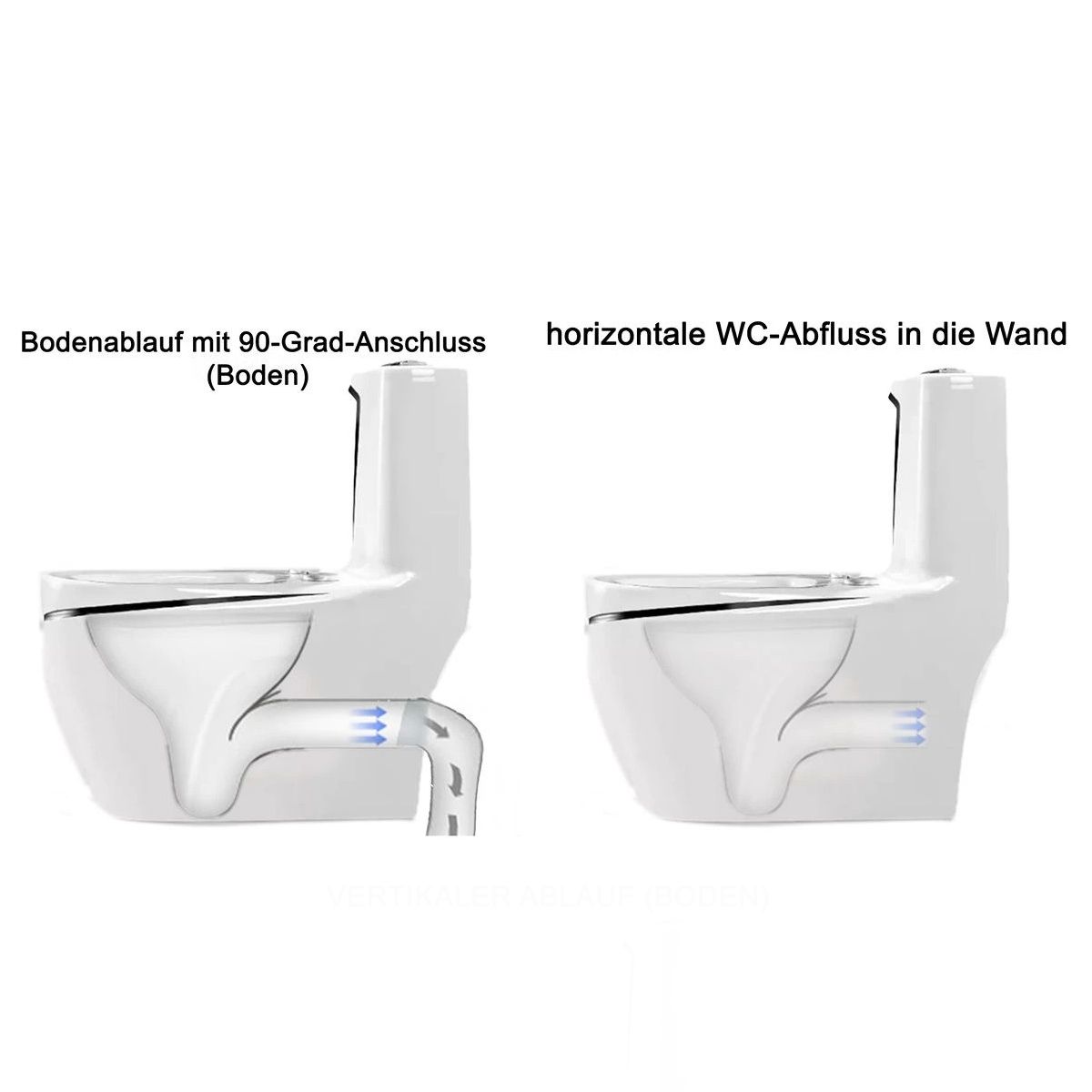 WC Lazio Weiß Gold Line, Rimless, 69x39 cm, integrierter Spülkasten,  Bodenmontage, Soft-Close-Deckel, Royalty Line von Ego