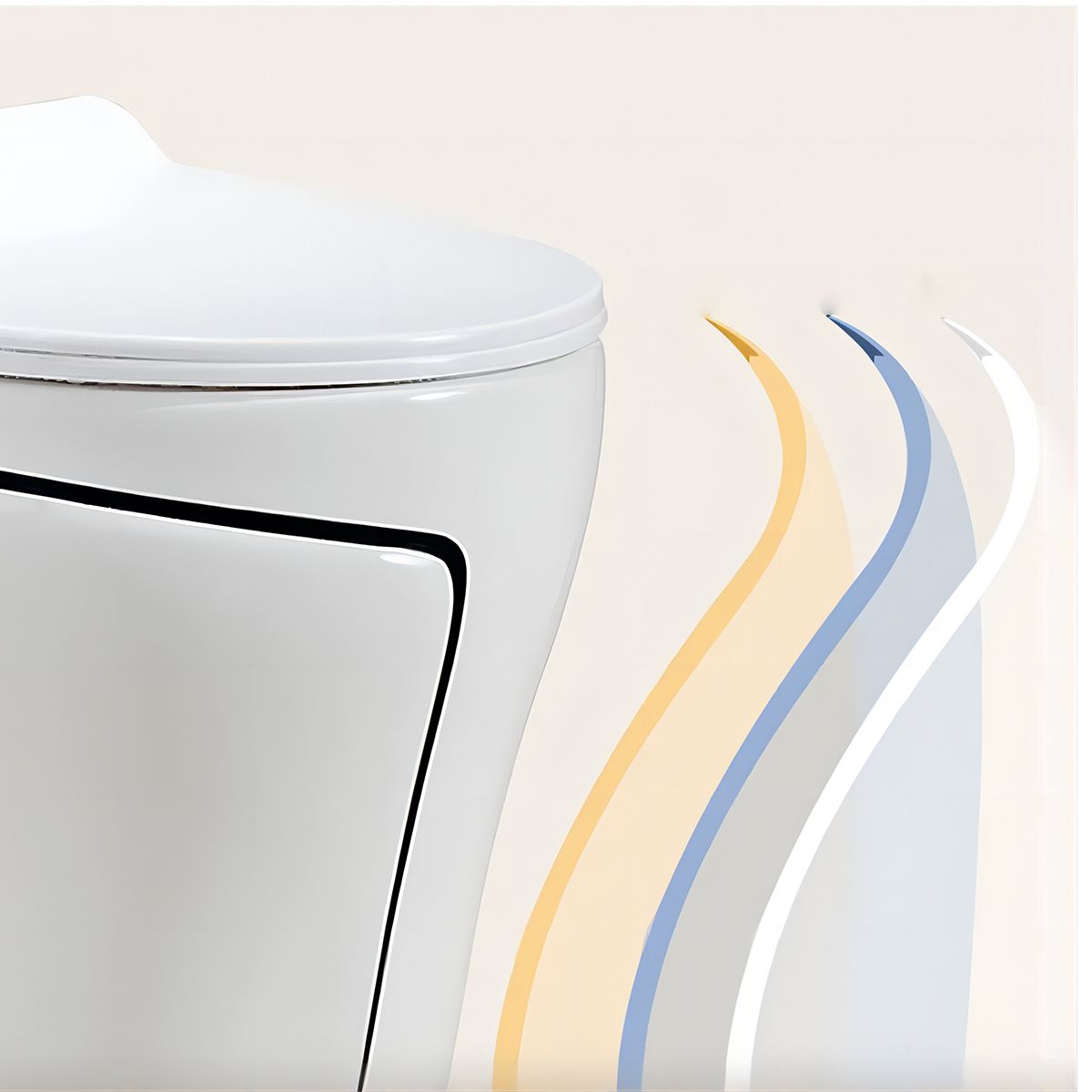 WC Lazio Weiß Gold Line, Rimless, 69x39 cm, integrierter Spülkasten,  Bodenmontage, Soft-Close-Deckel, Royalty Line von Ego