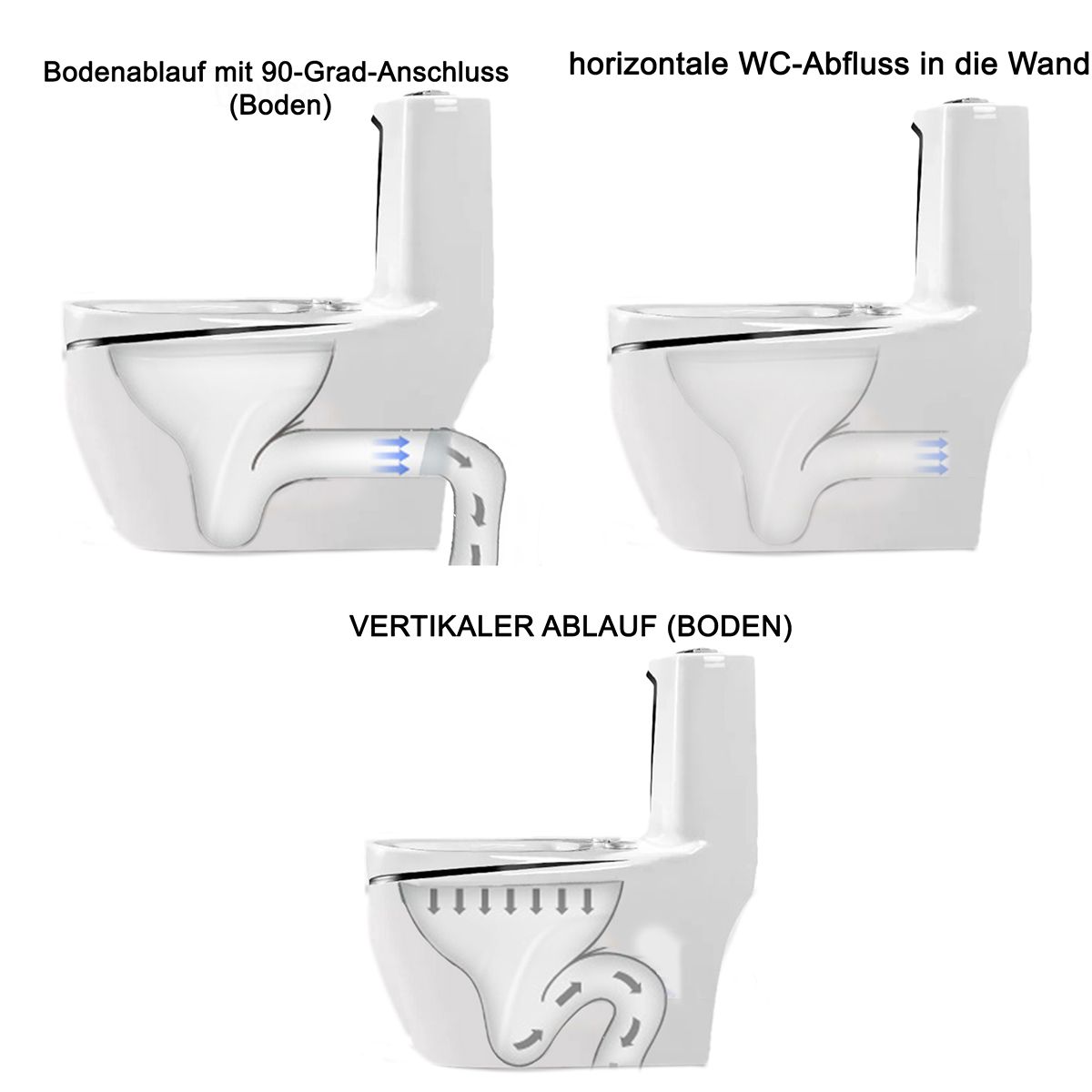 WC Lazio Blue Terrazo, Rimless, 69x39cm, integrierter Spülkasten, Bodenmontage, Soft-Close Deckel, Royalty Line von Ego