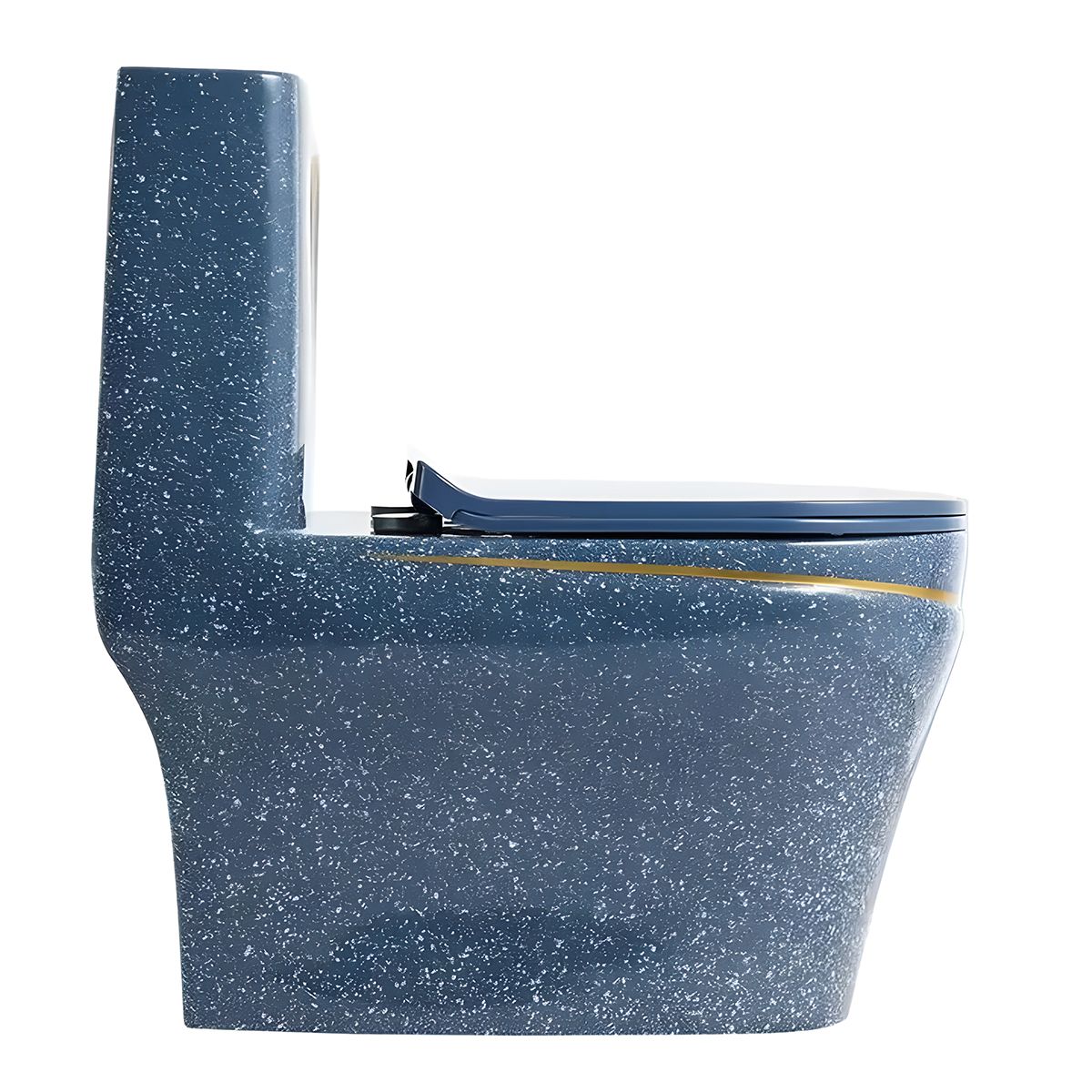 WC Lazio Blue Terrazo, Rimless, 69x39cm, integrierter Spülkasten, Bodenmontage, Soft-Close Deckel, Royalty Line von Ego