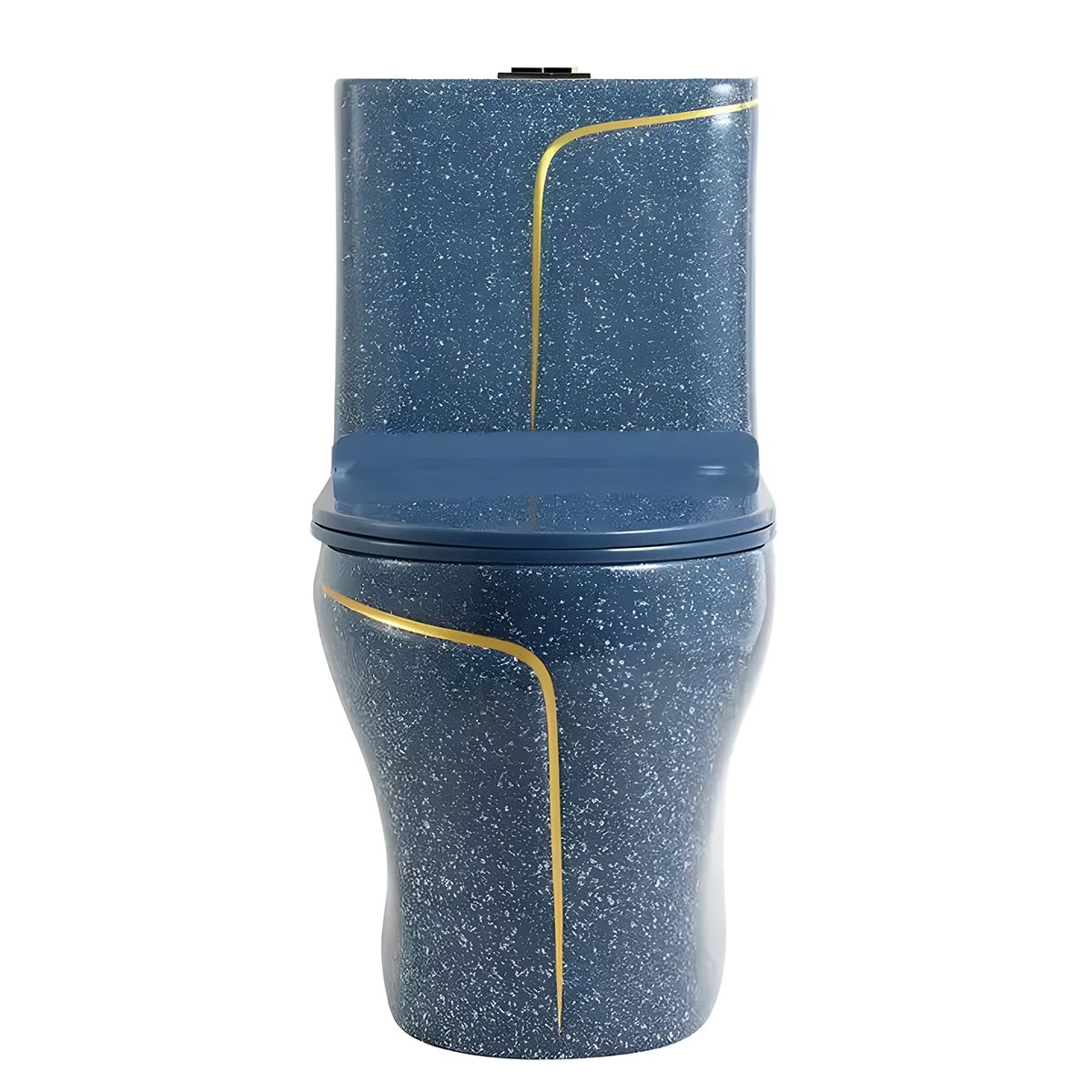 WC Lazio Blue Terrazo, Rimless, 69x39cm, integrierter Spülkasten, Bodenmontage, Soft-Close Deckel, Royalty Line von Ego