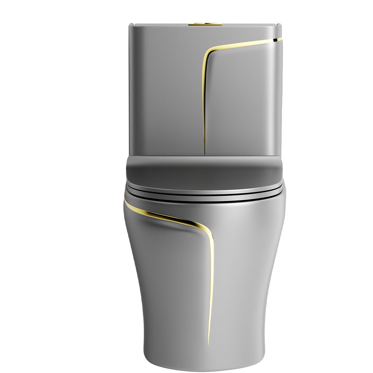 WC Lazio Grey, Rimless, 69x39 cm, integrierter Spülkasten, Bodenmontage, inklusive Soft-Close Deckel, Royalty Line von Ego