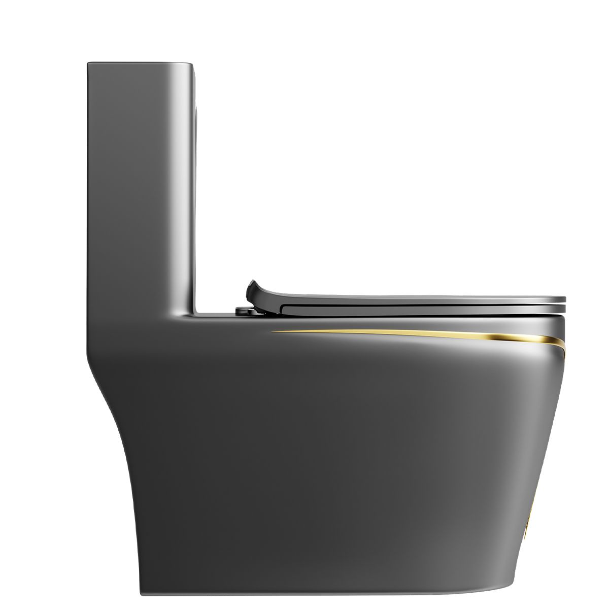 WC Lazio Grey, Rimless, 69x39 cm, integrierter Spülkasten, Bodenmontage, inklusive Soft-Close Deckel, Royalty Line von Ego