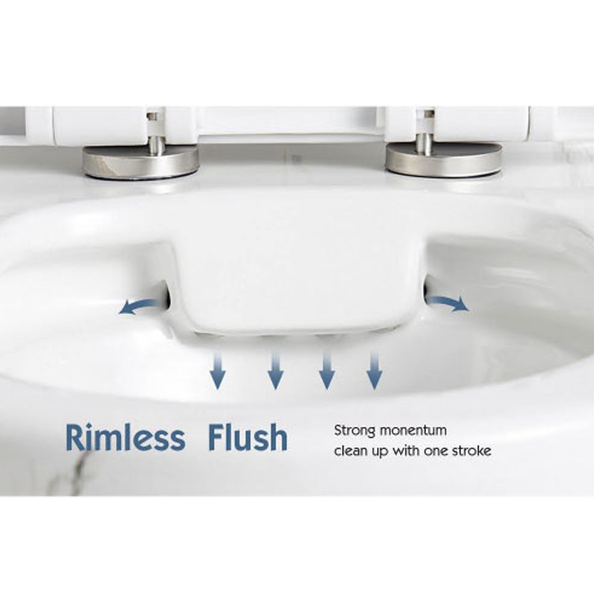 WC Lazio Marble, Rimless, 70x37 cm, integrierter Spülkasten, Weiß, Bodenmontage, Soft-Close Deckel, Royalty Line von Ego