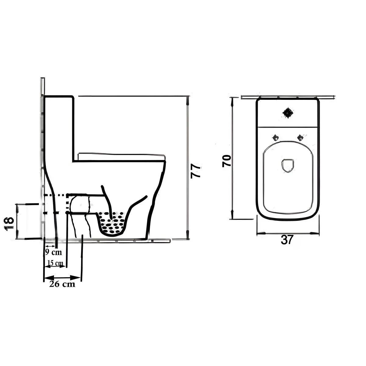 WC Lazio Marble, Rimless, 70x37 cm, integrierter Spülkasten, Weiß, Bodenmontage, Soft-Close Deckel, Royalty Line von Ego