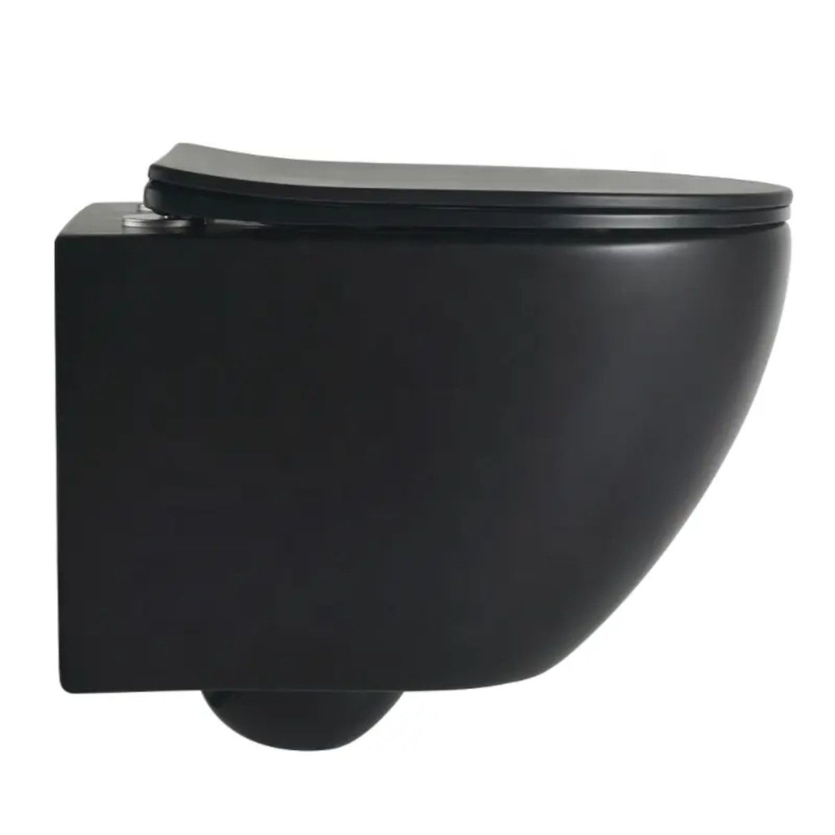 Wandhängendes WC, Mattschwarz, Power Color, Rimless, 49x37 cm, Duroplast-Deckel, Sanitärkeramik, Ben