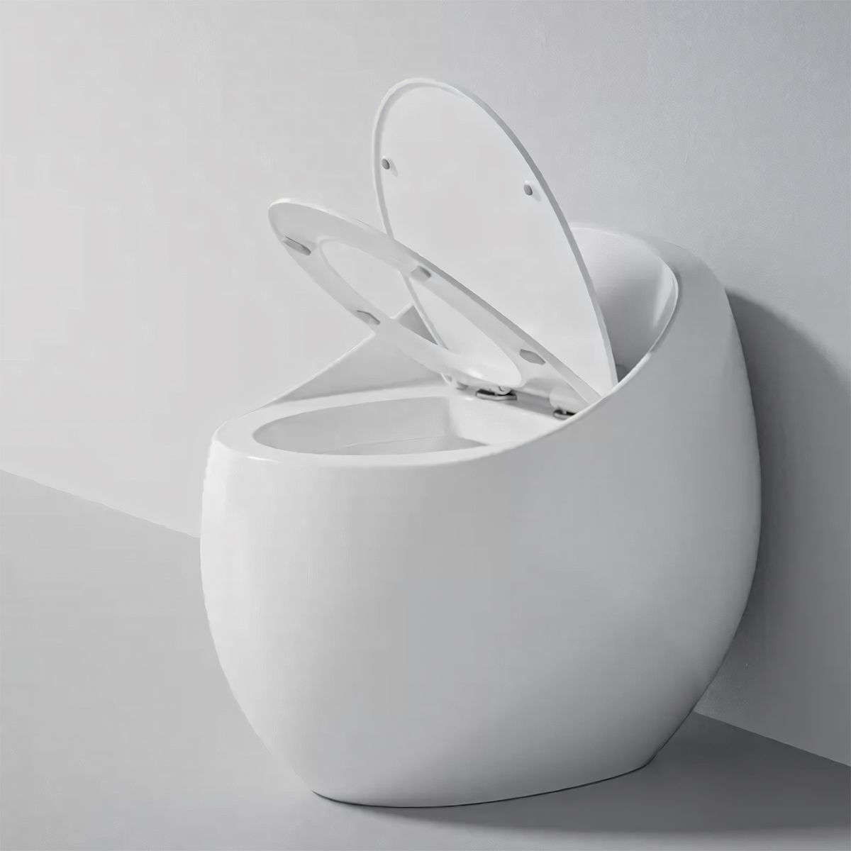 New Santa Rimless WC, 65x47 cm, Einbautank, Weiß, Bodenmontage, Abdeckung mit Soft-Close im Lieferumfang enthalten