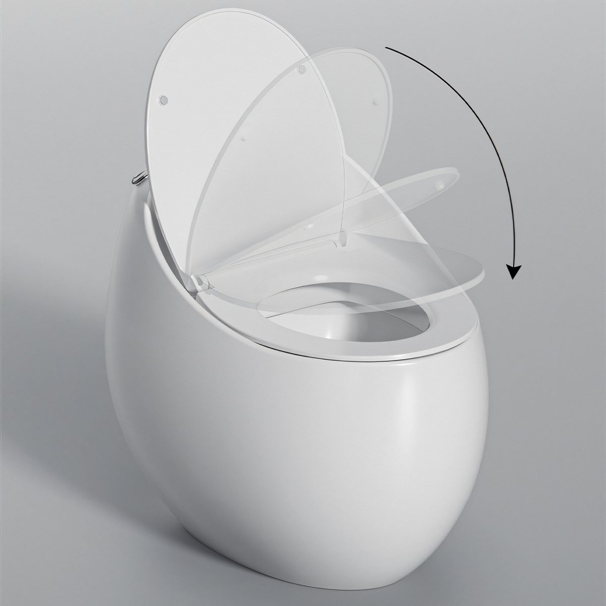 New Santa Rimless WC, 65x47 cm, Einbautank, Weiß, Bodenmontage, Abdeckung mit Soft-Close im Lieferumfang enthalten