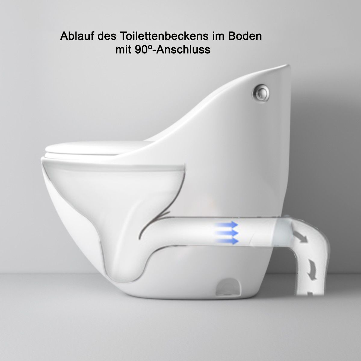 New Santa Rimless WC, 69 x 46 cm, eingebauter Spülkasten, Mattschwarz, Power Colour, Bodenmontage, Soft-Close Deckel
