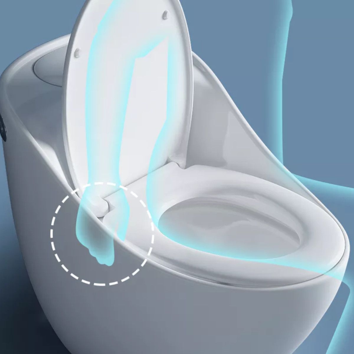 New Santa Rimless WC, 69 x 46 cm, eingebauter Spülkasten, Mattschwarz, Power Colour, Bodenmontage, Soft-Close Deckel