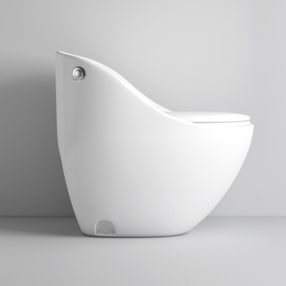 Santa Rimless WC, 69x46 cm, Einbautank, Weiß, Bodenmontage, Soft-Close-Deckel inklusive, Lizenzlinie von Ego
