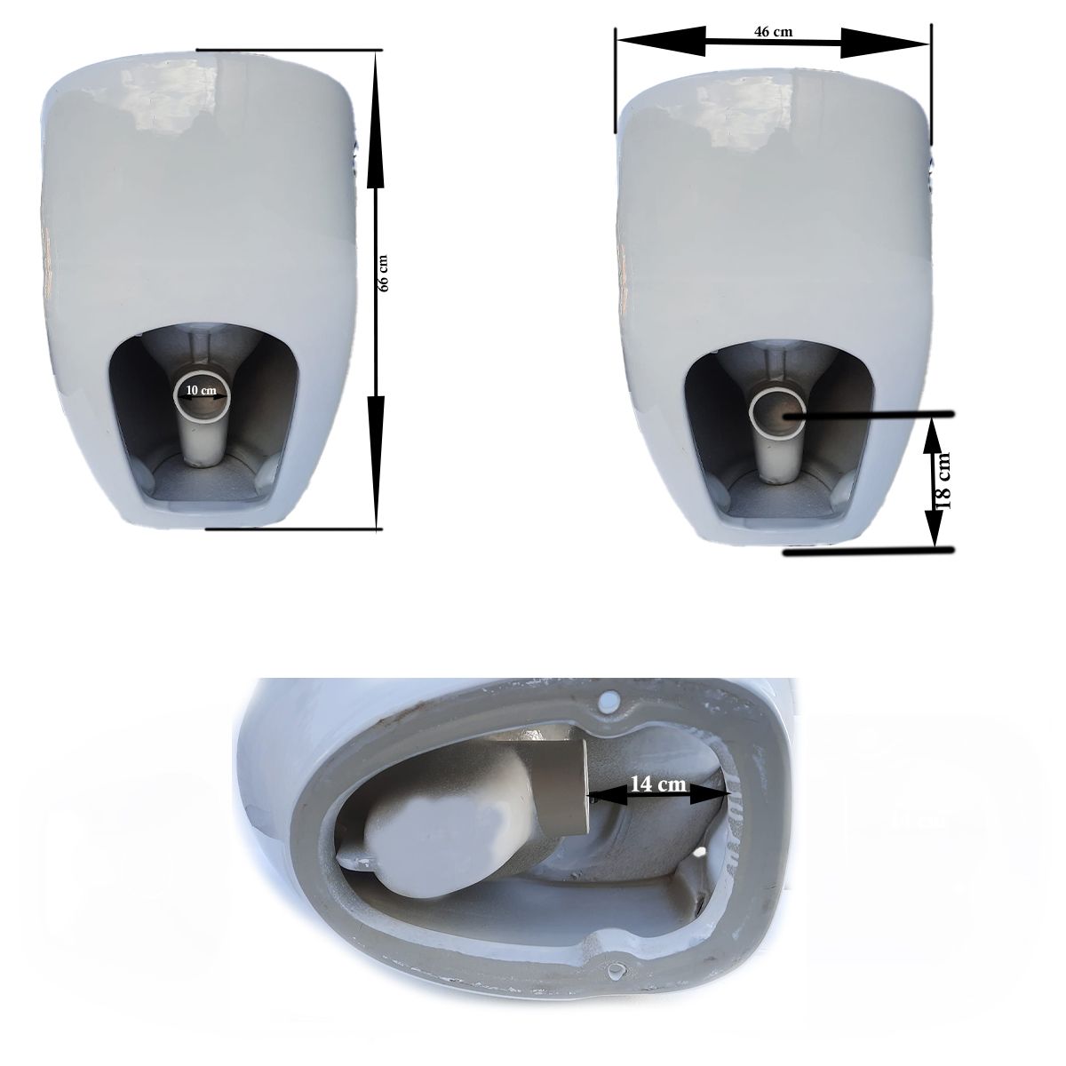 Santa Rimless WC, 69x46 cm, Einbautank, Weiß, Bodenmontage, Soft-Close-Deckel inklusive, Lizenzlinie von Ego