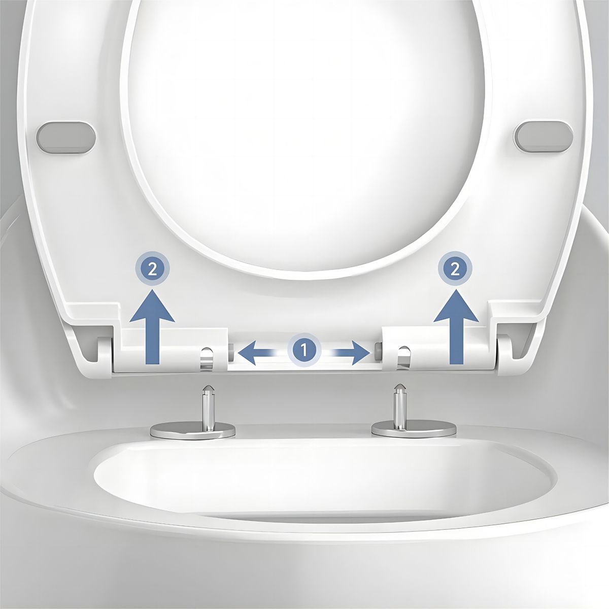 WC-Becken Santa Rimless, integrierter Spülkasten, glänzendes Weiß, Marble-Finish, Bodenmontage, Soft-Close, Royalty Line von Ego