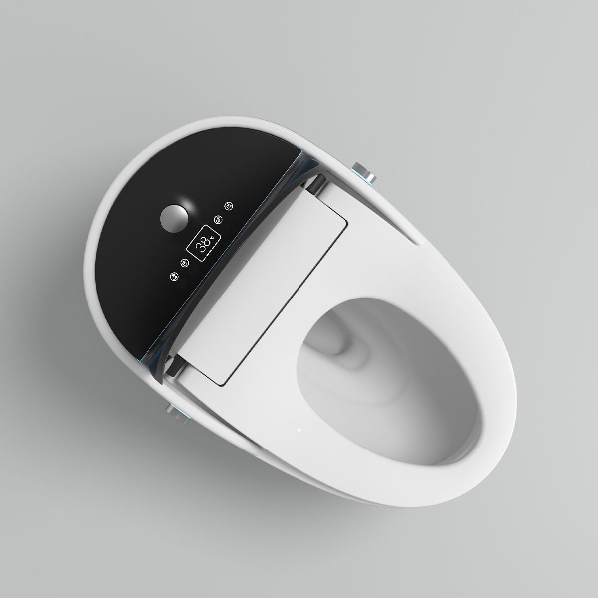 Smart-WC, mit Bidetfunktion, UV-Desinfektion, LED-Display, bodenstehend, 74x46 cm, Weiß, Leon