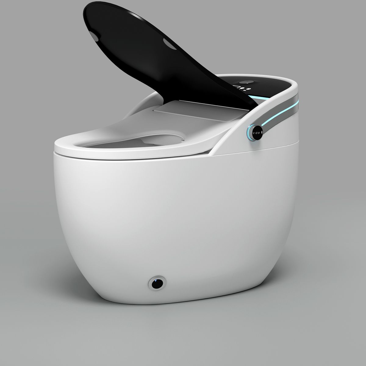 Smart-WC, mit Bidetfunktion, UV-Desinfektion, LED-Display, bodenstehend, 74x46 cm, Weiß, Leon