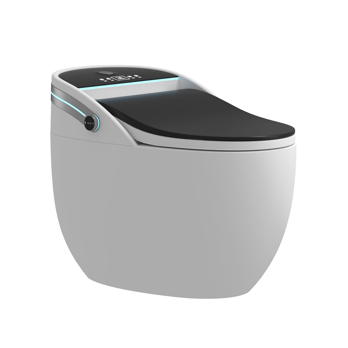 Smart-WC, mit Bidetfunktion, UV-Desinfektion, LED-Display, bodenstehend, 74x46 cm, Weiß, Leon