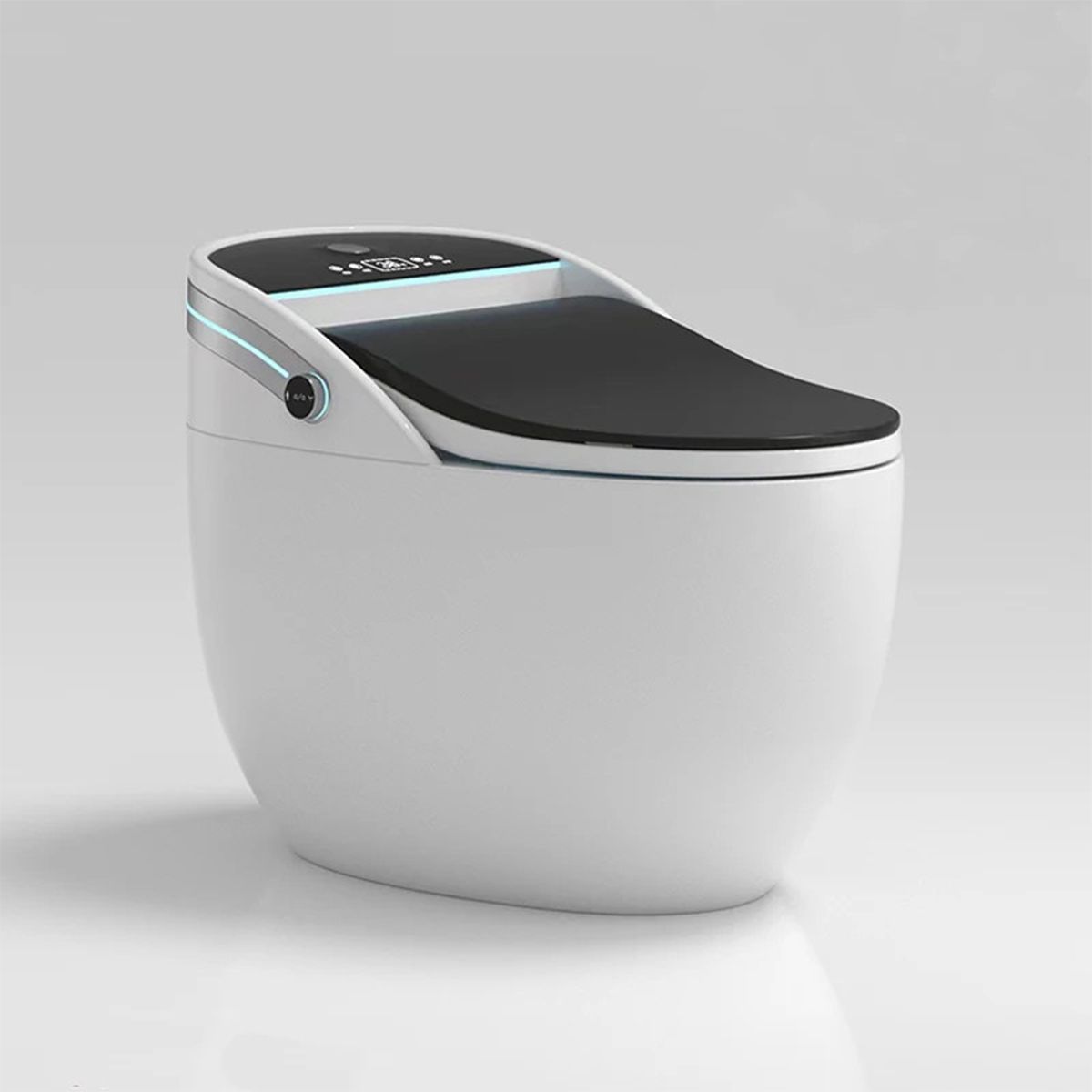Smart-WC, mit Bidetfunktion, UV-Desinfektion, LED-Display, bodenstehend, 74x46 cm, Weiß, Leon