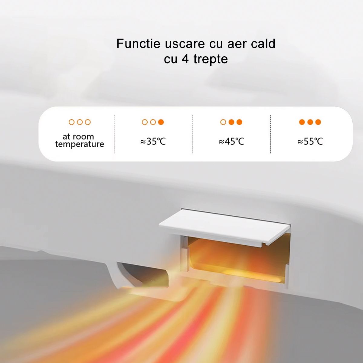Smart-WC, mit Bidetfunktion, UV-Desinfektion, LED-Display, bodenstehend, 74x46 cm, Weiß, Leon