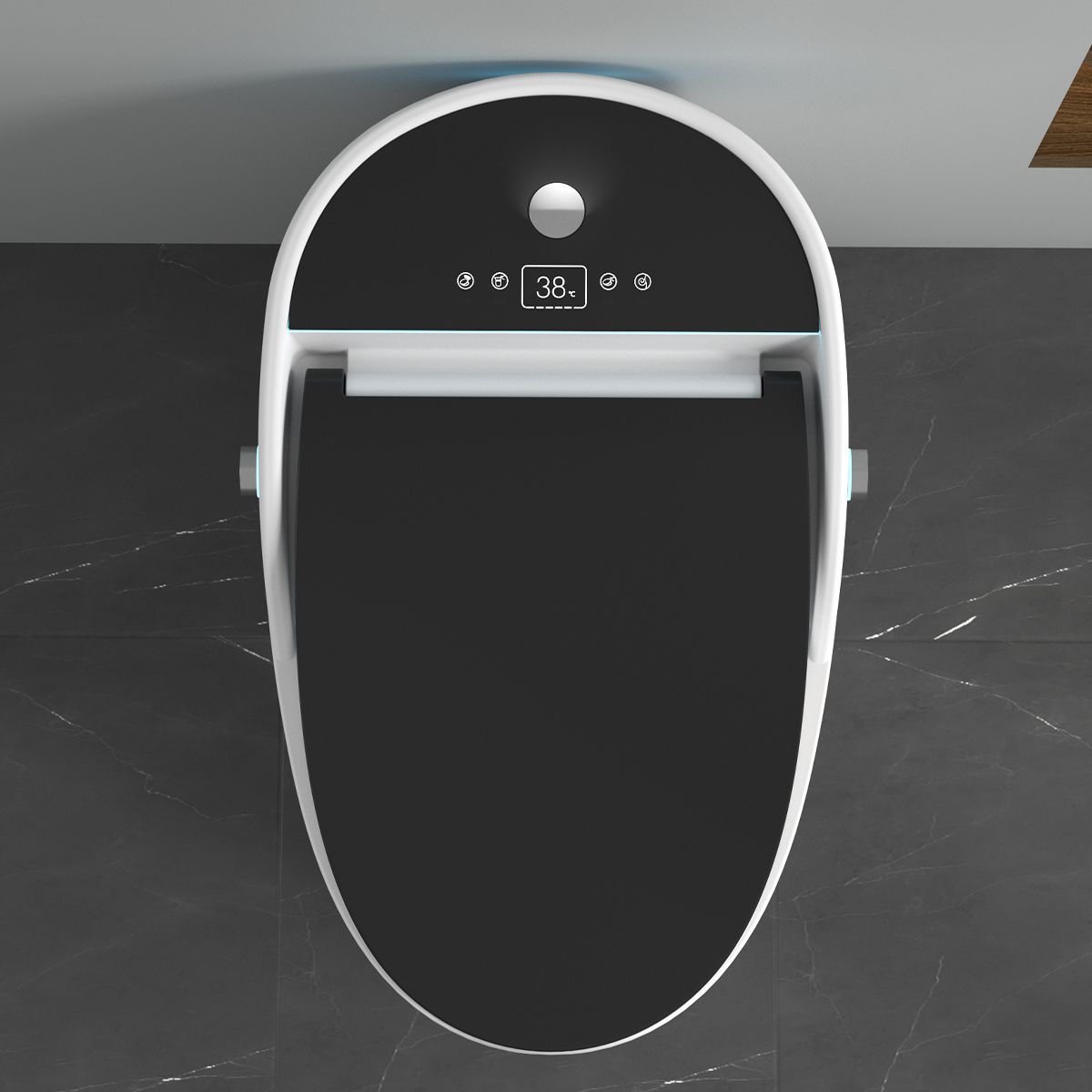 Smart-WC, mit Bidetfunktion, UV-Desinfektion, LED-Display, bodenstehend, 74x46 cm, Weiß, Leon