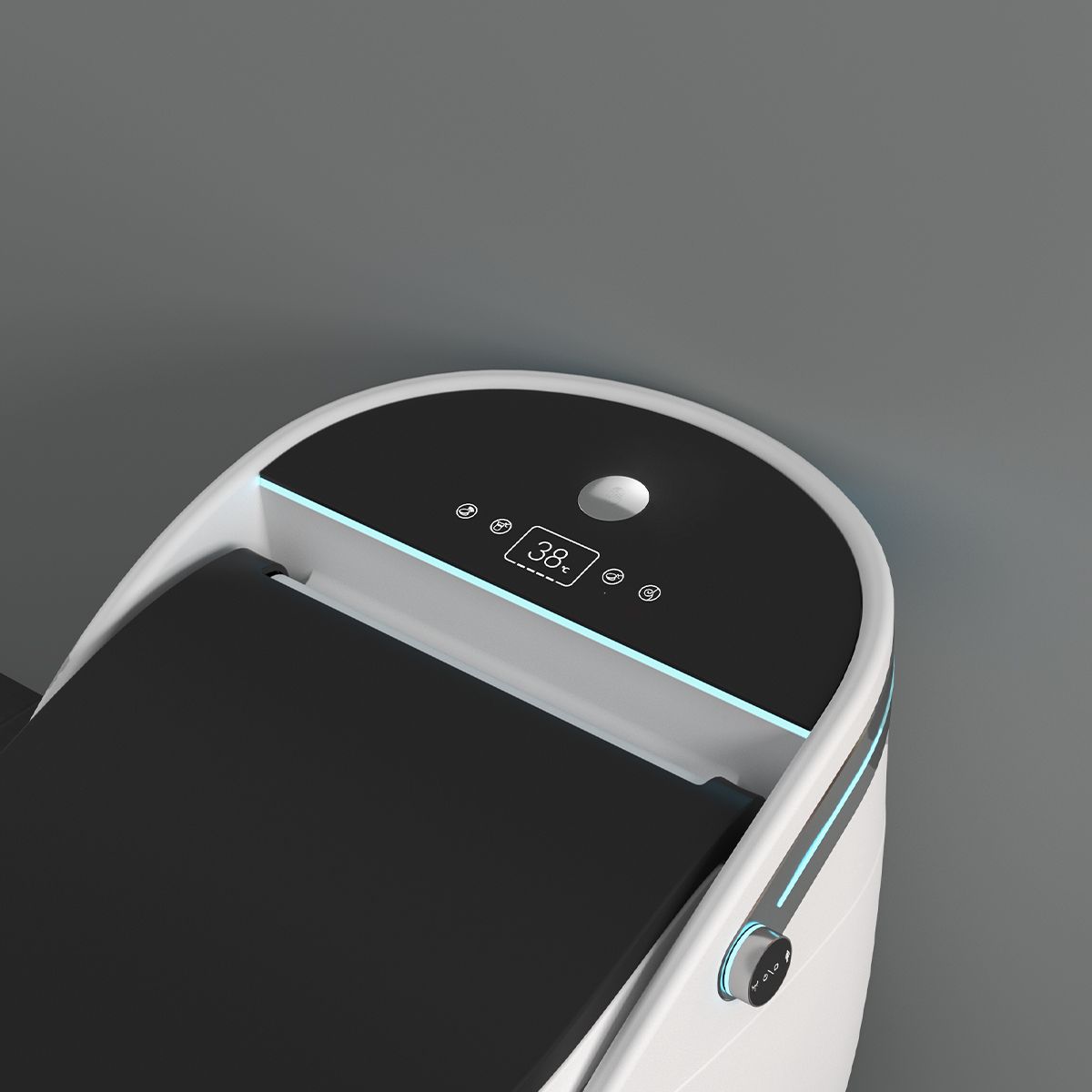 Smart-WC, mit Bidetfunktion, UV-Desinfektion, LED-Display, bodenstehend, 74x46 cm, Weiß, Leon